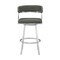 Armen Living Dione 30" Bar Height Swivel Gray Faux Leather and Brushed Stainless Steel Bar Stool 840254335127 - alternate 4